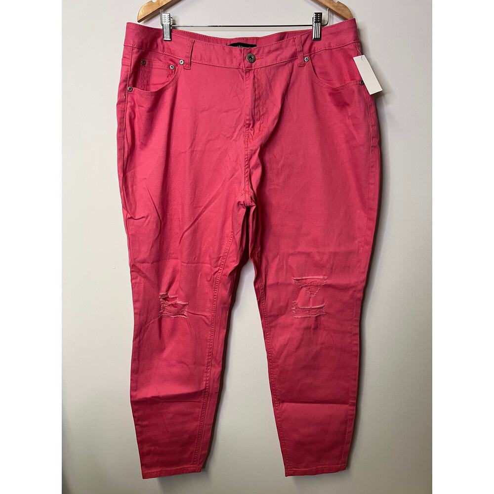 Ashley Stewart Women's Pink Stretch Skinny/Ankle‎ Pants - Size 20